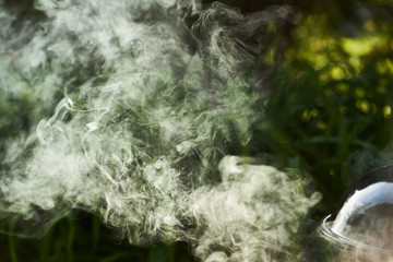 smoke from the grill