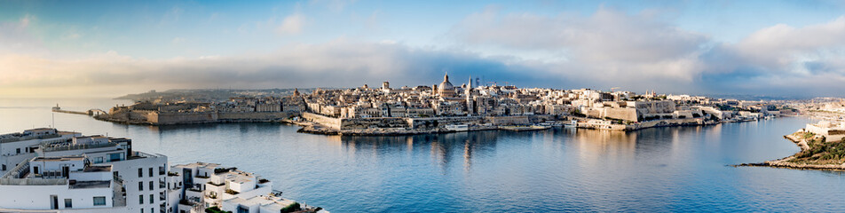 Panorama over the city of Valletta, view from Sliema, Malta