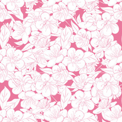 Twig cherry blossoms. Seamless