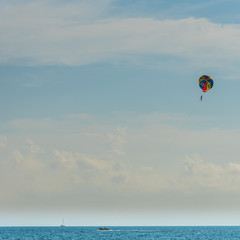 parasailing with speed boat