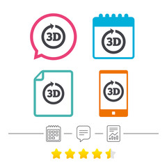 3D sign icon. 3D New technology symbol.