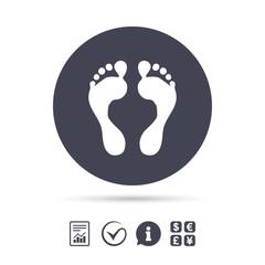 Human footprint sign icon. Barefoot symbol.