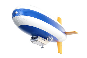 Naklejka premium Airship or dirigible balloon, 3D rendering