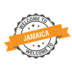 Welcome to Jamaica stamp illustration