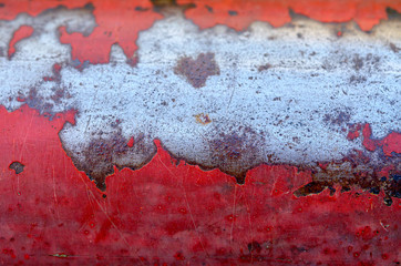background, the rusty iron painted red color