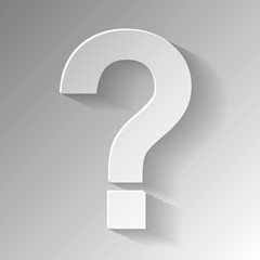 Question mark on grey background. Vector illustration.