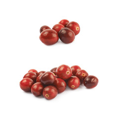 Pile of red cranberries isolated