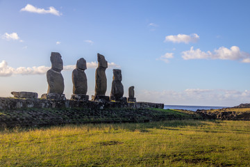 Ahu Tahai Moai Statues near Hanga Roa - Easter Island, Chile