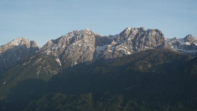 Lienzer Dolomiten, Fr&uuml;hling, Abend, Abendd&auml;mmerung, Abendsonne, Osttirol, Spitzkofel, Gro&szlig;e Sandspitze