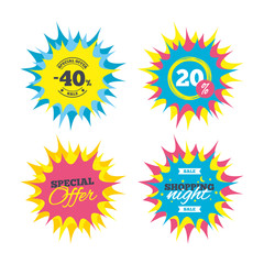 40 percent discount sign icon. Sale symbol.