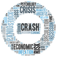 stock crash panic word cloud
