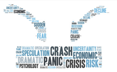 Obraz na płótnie Canvas stock crash panic word cloud