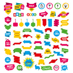 Alcoholic drinks signs. Champagne, beer icons.