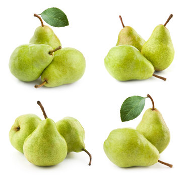 ripe pears isolated