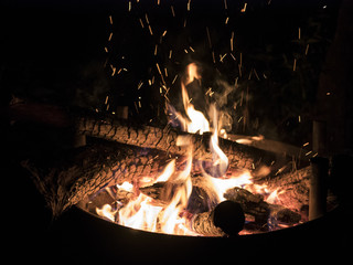 sparking bonfire