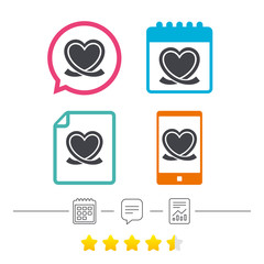 Heart ribbon sign icon. Love symbol.