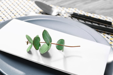 Beautiful festive table setting, closeup