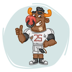 Bull Football Player Shows Thumbs Up