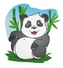 Naklejka premium cute little panda