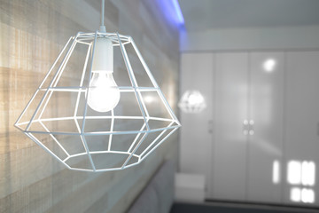 Lamp in modern room interior