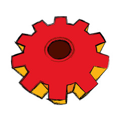 Gear machinery piece icon vector illustration graphic design