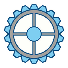 Obraz premium Gear machinery piece icon vector illustration graphic design