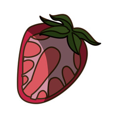 strawberry delicious fruit icon vector illustration graphic design