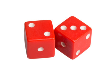 Two dice showing two and three