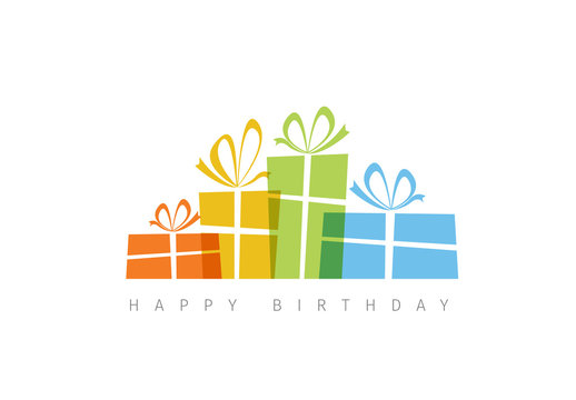 Minimalist Presents Happy Birthday Card