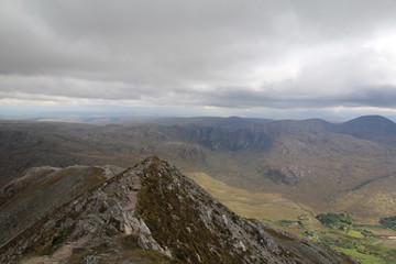 Fototapeta na wymiar View from Mt Errigal toward the Poisoned Glen