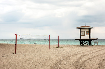 volley ball net on the beach