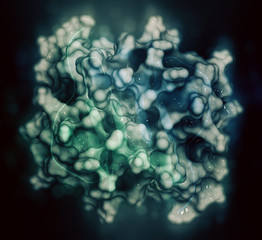 Interleukin 8 (IL-8) cytokine protein. IL8 can be secreted by macrophages and a number of other cell types and is involved in the chemotaxis of neutrophils to infection sites. 