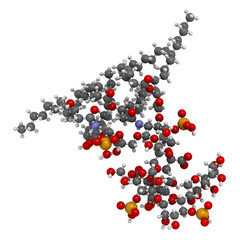 Lipopolysaccharide (LPS, lipid A and inner core fragment) endotoxin molecule from E. coli.
