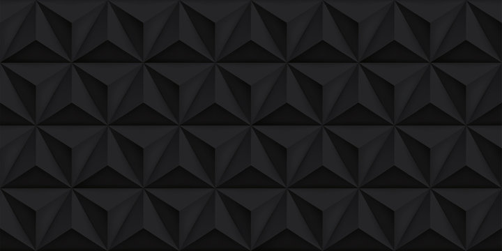 Vector triangles retro black background, mesh gradient, geometric wallpaper, dark pattern