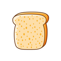 Slice of bread isolated.