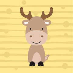 Fototapeta premium cute little moose kids t shirt design