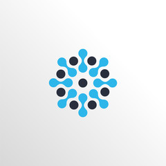 molecular neuron sun logo icon with clean background