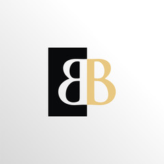 smart letter double b logo icon with square and clean background