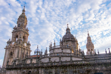 Fototapeta na wymiar Spain, Santiago de Compostela. Capital of Galicia in NW Spain. Roman Catholic Pilgrimage cathedral of Santiago de Compostela and the Way of Saint James. UNESCO World Heritage Site.