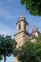 Fototapeta na wymiar Spain, Santiago.Spain, Santiago. Bell towers of Church of San Francisco founded by St. Francis of Assisi in 1214 AD.