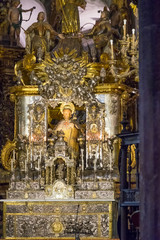 Spain, Santiago de Compostela. Pilgrimage cathedral of Santiago de Compostela. UNESCO World Heritage Site. Inside cathedral.