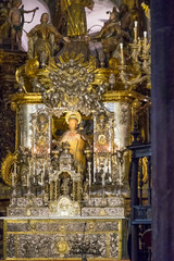Obraz premium Spain, Santiago de Compostela. Pilgrimage cathedral of Santiago de Compostela. UNESCO World Heritage Site. Inside cathedral.