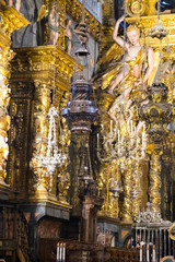 Spain, Santiago de Compostela. Pilgrimage cathedral of Santiago de Compostela. UNESCO World Heritage Site. Inside cathedral.