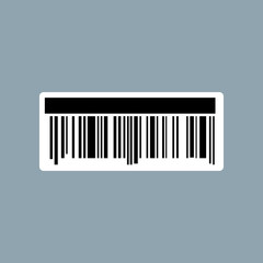 Barcode icon flat design isolated on background. Modern flat pictogram, business, marketing, concept. Vector illustration