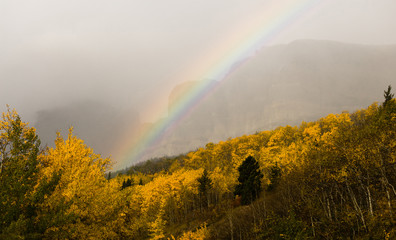 Rainbow Fall Color Rocky Mountains Glacier National Park Montana