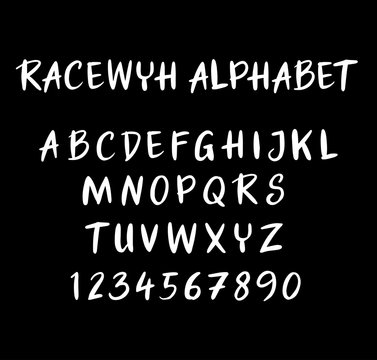 Racewyh vector alphabet uppercase characters. Good use for logotype, cover title, poster title, letterhead, body text, or any design you want. Easy to use, edit or change color. 