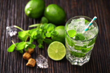 Freshly made without alcoholic mojito cocktail
