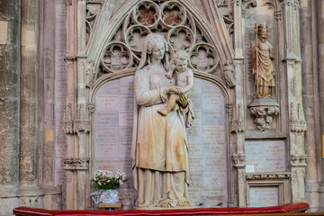 France, Bordeaux,interior of Bordeaux cathedral or Cathedrale Saint-Andre de Bordeaux, is a Roman Catholic cathedral. 