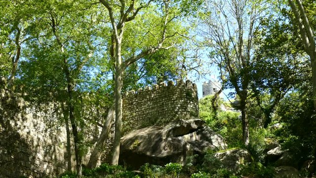 Outside wall Castle of the Moors