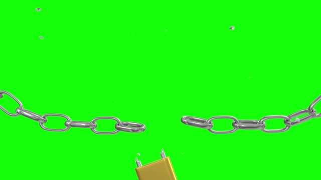 Padlock breaking chains unlock lock security safety protection hack password 4k